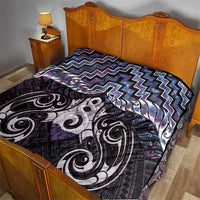 New Zealand Maori Quilt Poutama Pikorua Purple Paua Shell