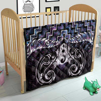 New Zealand Maori Quilt Poutama Pikorua Purple Paua Shell