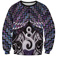 New Zealand Maori Sweatshirt Poutama Pikorua Purple Paua Shell LT05 Unisex Purple - Polynesian Pride