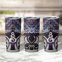 New Zealand Maori Tumbler Cup Poutama Pikorua Purple Paua Shell LT05 - Polynesian Pride