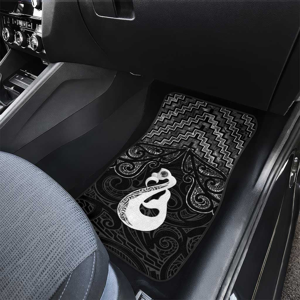 New Zealand Maori Car Mats Poutama Manaia Black Paua Shell LT05 - Polynesian Pride