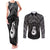 New Zealand Maori Couples Matching Tank Maxi Dress and Long Sleeve Button Shirt Poutama Manaia Black Paua Shell