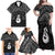 New Zealand Maori Family Matching Off Shoulder Maxi Dress and Hawaiian Shirt Poutama Manaia Black Paua Shell