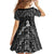 New Zealand Maori Family Matching Off Shoulder Short Dress and Hawaiian Shirt Poutama Manaia Black Paua Shell