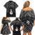 New Zealand Maori Family Matching Off Shoulder Short Dress and Hawaiian Shirt Poutama Manaia Black Paua Shell