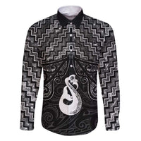 New Zealand Maori Family Matching Short Sleeve Bodycon Dress and Hawaiian Shirt Poutama Manaia Black Paua Shell