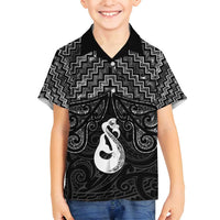 New Zealand Maori Family Matching Summer Maxi Dress and Hawaiian Shirt Poutama Manaia Black Paua Shell