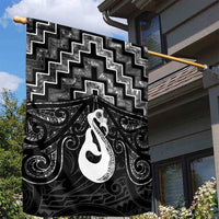New Zealand Maori Garden Flag Poutama Manaia Black Paua Shell LT05 - Polynesian Pride