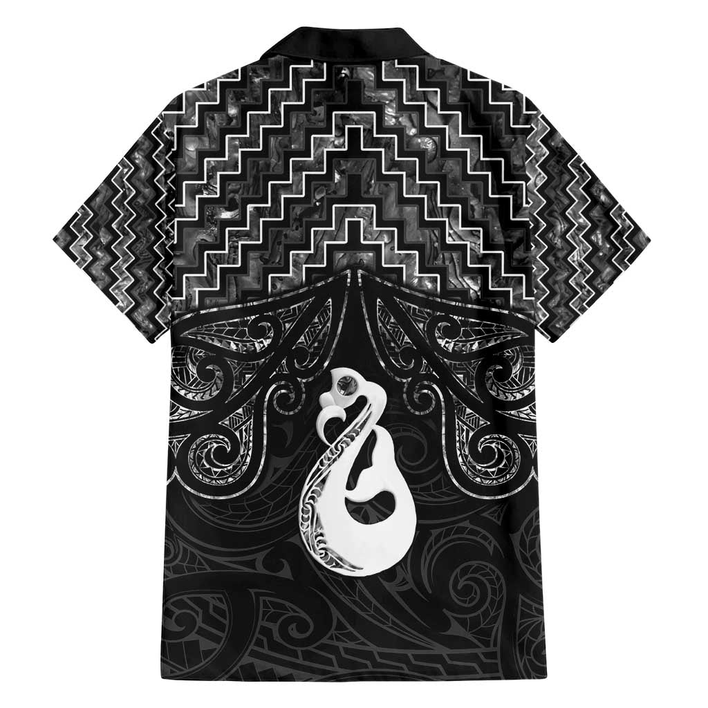 New Zealand Maori Hawaiian Shirt Poutama Manaia Black Paua Shell LT05 - Polynesian Pride
