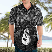 New Zealand Maori Hawaiian Shirt Poutama Manaia Black Paua Shell LT05 - Polynesian Pride