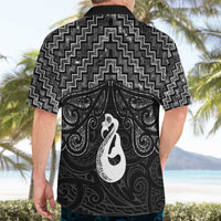 New Zealand Maori Hawaiian Shirt Poutama Manaia Black Paua Shell LT05 - Polynesian Pride