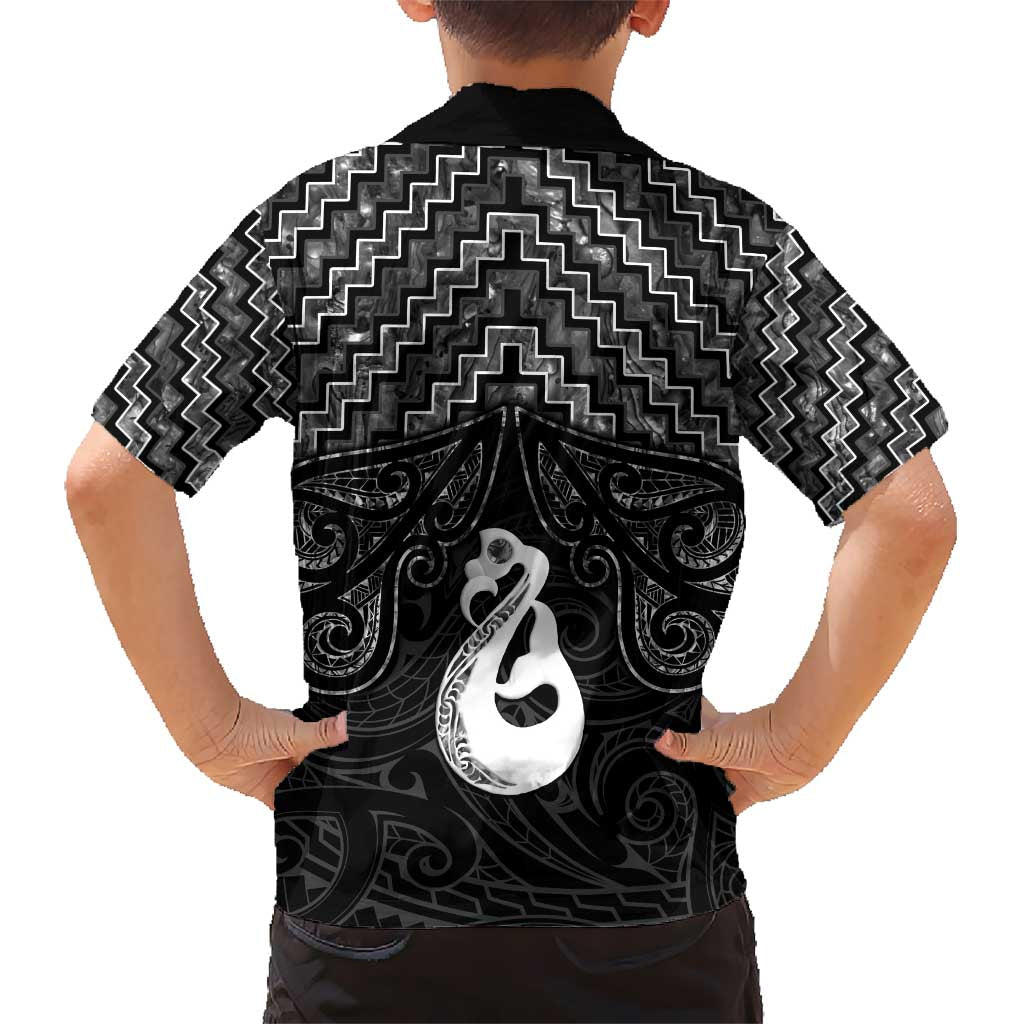 New Zealand Maori Hawaiian Shirt Poutama Manaia Black Paua Shell LT05 - Polynesian Pride