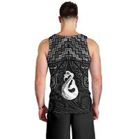 New Zealand Maori Men Tank Top Poutama Manaia Black Paua Shell LT05 - Polynesian Pride