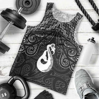New Zealand Maori Men Tank Top Poutama Manaia Black Paua Shell LT05 - Polynesian Pride