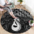 New Zealand Maori Round Carpet Poutama Manaia Black Paua Shell