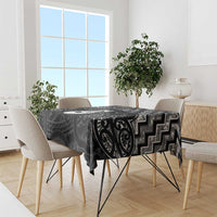 New Zealand Maori Tablecloth Poutama Manaia Black Paua Shell LT05 - Polynesian Pride
