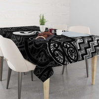 New Zealand Maori Tablecloth Poutama Manaia Black Paua Shell LT05 - Polynesian Pride