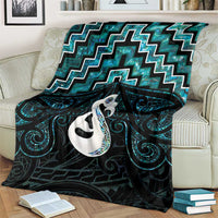 New Zealand Maori Blanket Poutama Manaia Turquoise Paua Shell LT05 - Polynesian Pride