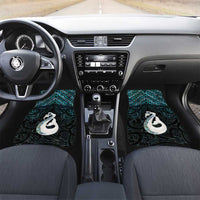 New Zealand Maori Car Mats Poutama Manaia Turquoise Paua Shell LT05 Set 2pcs - Front Turquoise - Polynesian Pride