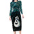 New Zealand Maori Family Matching Long Sleeve Bodycon Dress and Hawaiian Shirt Poutama Manaia Turquoise Paua Shell