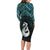 New Zealand Maori Family Matching Long Sleeve Bodycon Dress and Hawaiian Shirt Poutama Manaia Turquoise Paua Shell