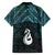 New Zealand Maori Family Matching Off The Shoulder Long Sleeve Dress and Hawaiian Shirt Poutama Manaia Turquoise Paua Shell