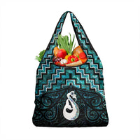 New Zealand Maori Grocery Bag Poutama Manaia Turquoise Paua Shell LT05 1-pack One Size Turquoise - Polynesian Pride