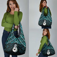 New Zealand Maori Grocery Bag Poutama Manaia Turquoise Paua Shell LT05 - Polynesian Pride