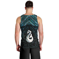 New Zealand Maori Men Tank Top Poutama Manaia Turquoise Paua Shell LT05 - Polynesian Pride