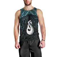 New Zealand Maori Men Tank Top Poutama Manaia Turquoise Paua Shell LT05 - Polynesian Pride