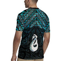 New Zealand Maori Rugby Jersey Poutama Manaia Turquoise Paua Shell