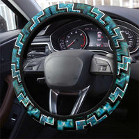 New Zealand Maori Steering Wheel Cover Poutama Manaia Turquoise Paua Shell LT05 - Polynesian Pride