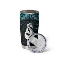 New Zealand Maori Tumbler Cup Poutama Manaia Turquoise Paua Shell LT05 - Polynesian Pride
