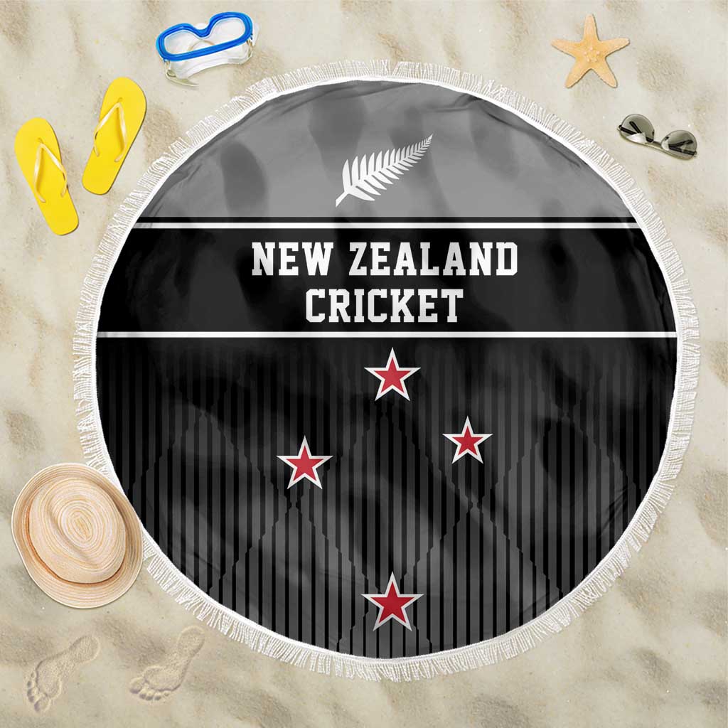New Zealand Cricket Beach Blanket Black Cap Unbeatable LT05 One Size 150cm Black - Polynesian Pride