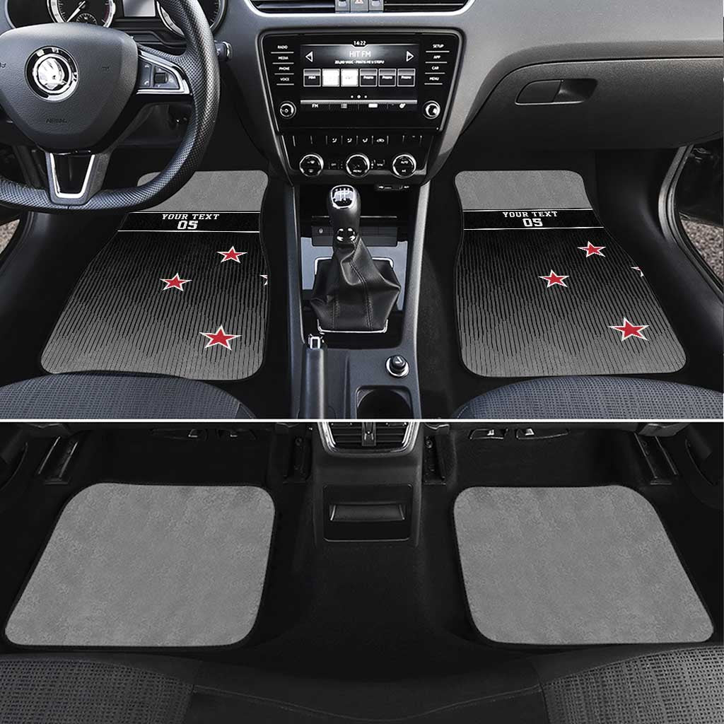New Zealand Cricket Car Mats Black Cap Unbeatable LT05 Set 4pcs Black - Polynesian Pride