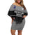 Custom New Zealand Cricket Family Matching Off Shoulder Short Dress and Hawaiian Shirt Black Cap Unbeatable