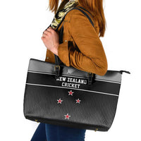New Zealand Cricket Leather Tote Bag Black Cap Unbeatable LT05 Black - Polynesian Pride