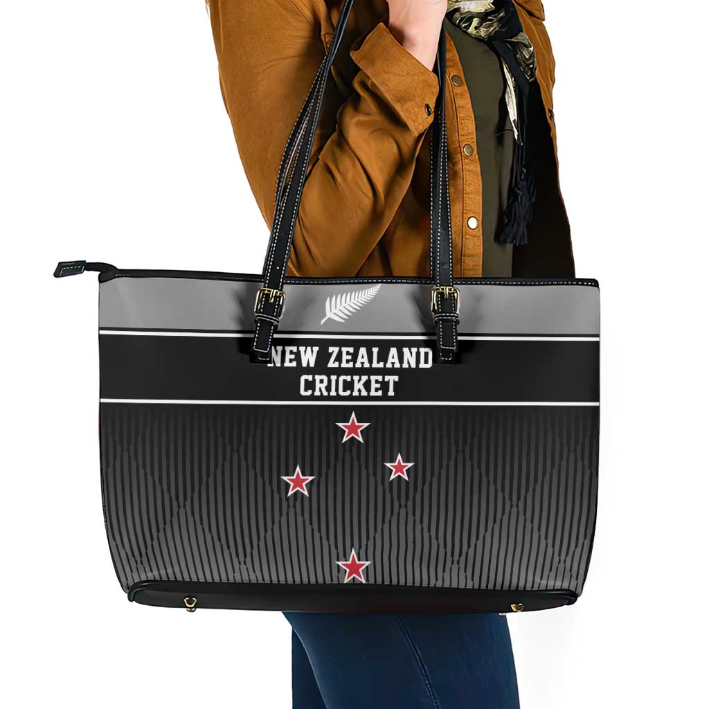 New Zealand Cricket Leather Tote Bag Black Cap Unbeatable LT05 - Polynesian Pride