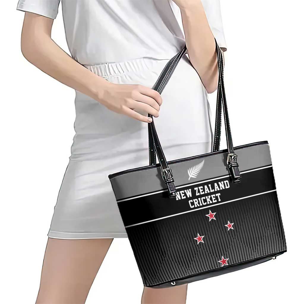 New Zealand Cricket Leather Tote Bag Black Cap Unbeatable LT05 - Polynesian Pride