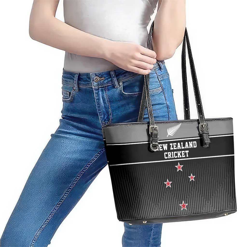 New Zealand Cricket Leather Tote Bag Black Cap Unbeatable LT05 - Polynesian Pride