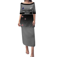 Custom New Zealand Cricket Puletasi Black Cap Unbeatable LT05 Long Dress Black - Polynesian Pride