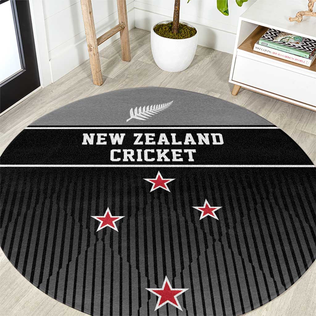 New Zealand Cricket Round Carpet Black Cap Unbeatable