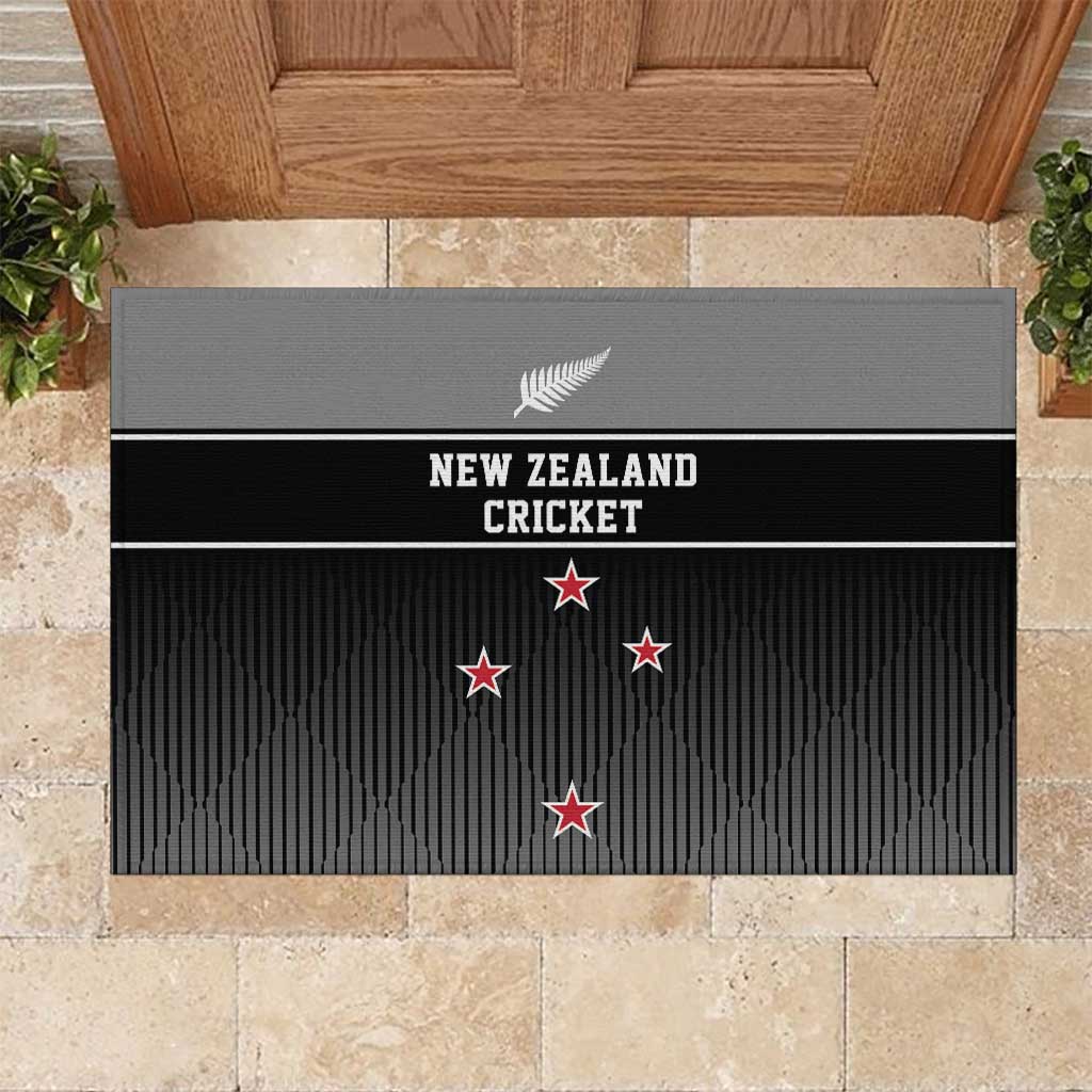 New Zealand Cricket Rubber Doormat Black Cap Unbeatable LT05 Black - Polynesian Pride