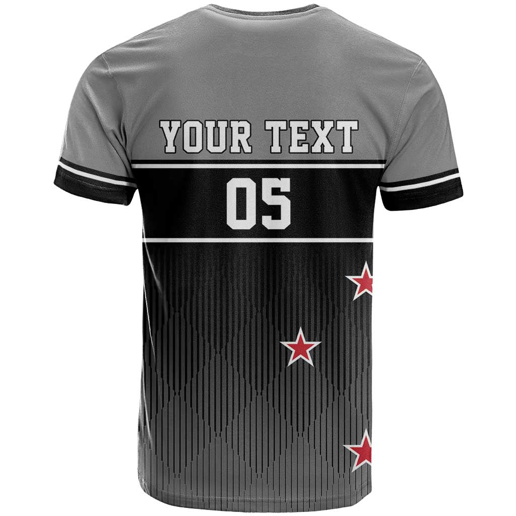 Custom New Zealand Cricket T Shirt Black Cap Unbeatable LT05 - Polynesian Pride