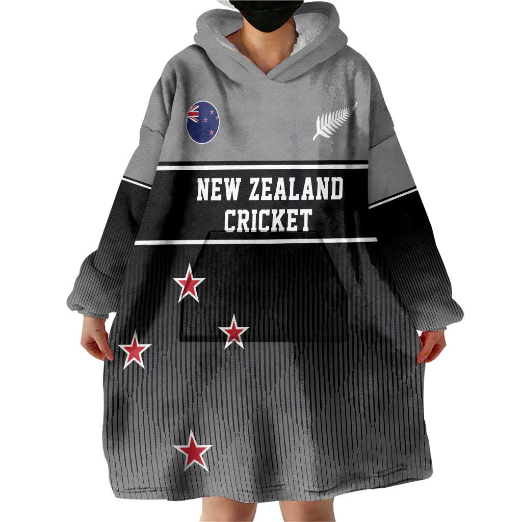Custom New Zealand Cricket Wearable Blanket Hoodie Black Cap Unbeatable LT05 - Polynesian Pride
