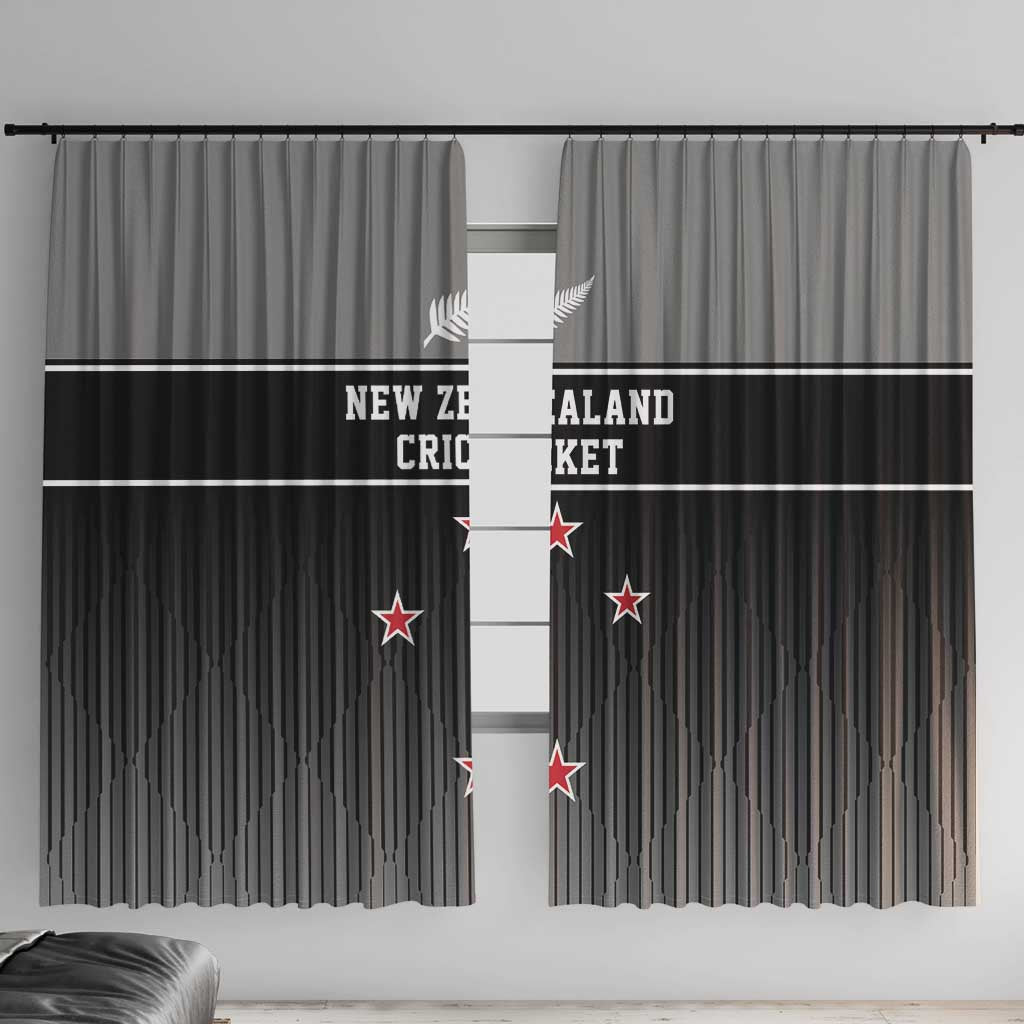 New Zealand Cricket Window Curtain Black Cap Unbeatable LT05 With Hooks Black - Polynesian Pride
