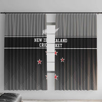 New Zealand Cricket Window Curtain Black Cap Unbeatable LT05 With Hooks Black - Polynesian Pride