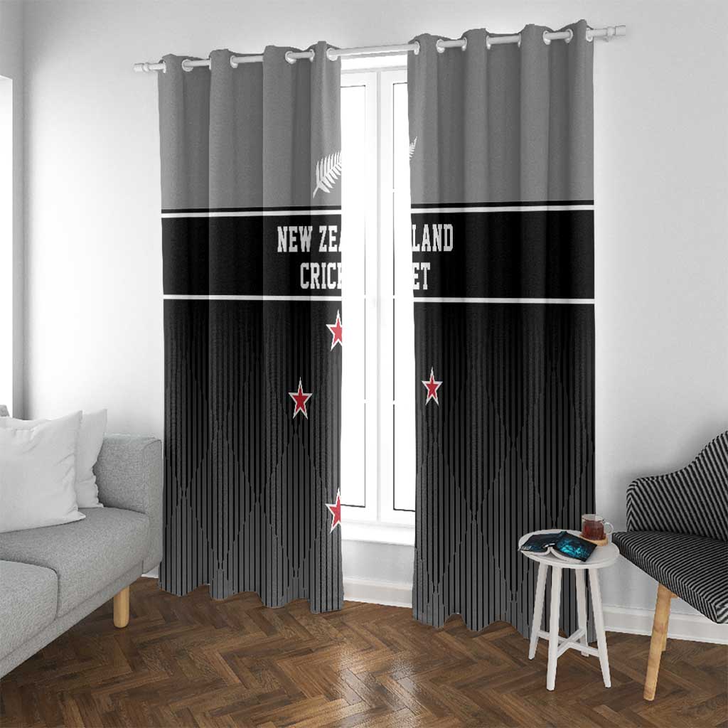 New Zealand Cricket Window Curtain Black Cap Unbeatable LT05 With Grommets Black - Polynesian Pride