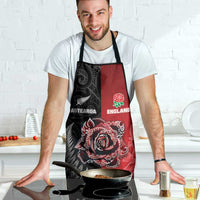 New Zealand And England Rugby Apron Red Rose Mix Maori Pattern - Polynesian Pride
