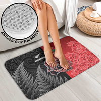 New Zealand And England Rugby Bathroom Set Red Rose Mix Maori Pattern - Polynesian Pride